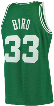 Boston Celtics Larry Bird Green Swingman Jersey - Larry Bird Signed Jersey (421x480), Png Download