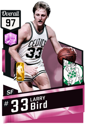 '86 Larry Bird Pinkdiamond Card - 99 Steph Curry 2k17 (325x475), Png Download