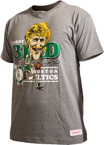 Mitchell & Ness Caricature Boston Celtics Larry Bird - Larry Bird Tee (500x500), Png Download