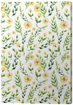 Seamless Watercolor Yellow Flower And Herbs Set - Watercolor Painting (400x400), Png Download