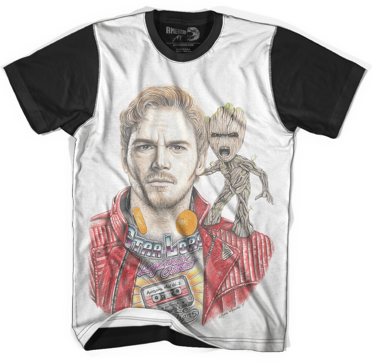 Star Lord & Baby Groot - Crossing The Delaware Trump (1200x1200), Png Download