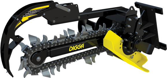 Digga North America - Digga Trencher (585x282), Png Download