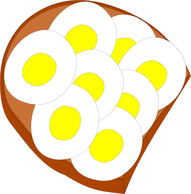 Bread, Eggs, Sandwich, Slices, Toast - Egg Slices Clipart (629x640), Png Download