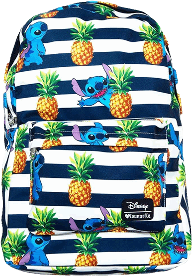 Lilo & Stitch - Loungefly Disney Lilo Stitch Pineapple Stripes All-over (600x600), Png Download