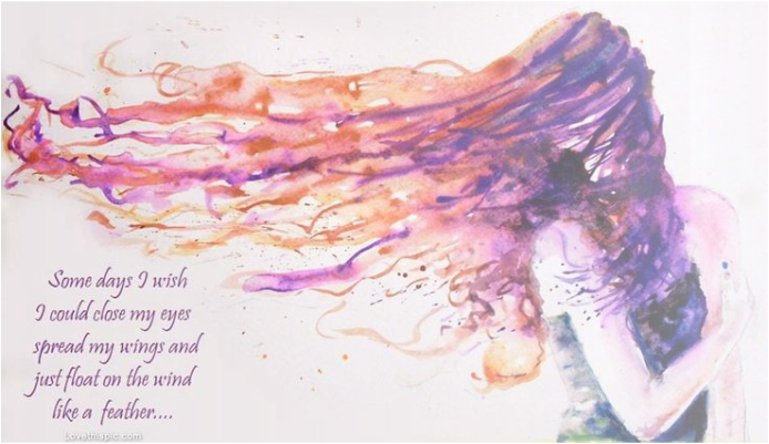 Picture - Flowing Hair Watercolor (694x401), Png Download