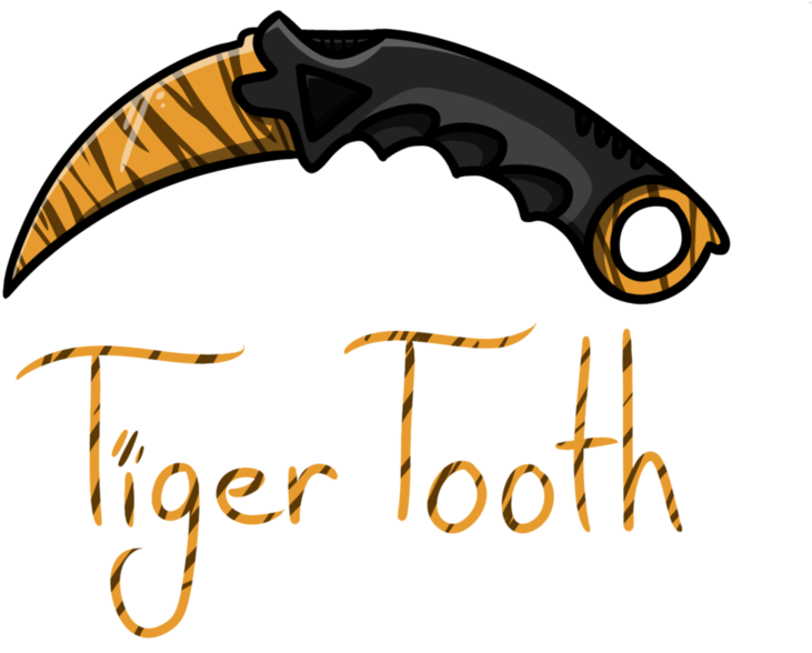 Clipart Black And White Karambit Drawing Cartoon - Karambit Tiger Tooth Drawing (894x894), Png Download