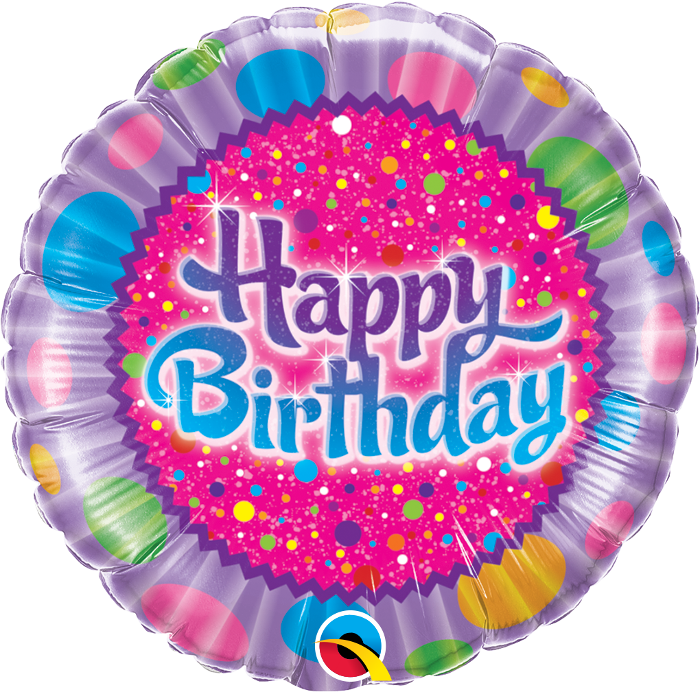18" Happy Birthday Sprinkles And Sparkles Foil Balloon - 18"pkg Hbd Sprinkles (1020x1008), Png Download