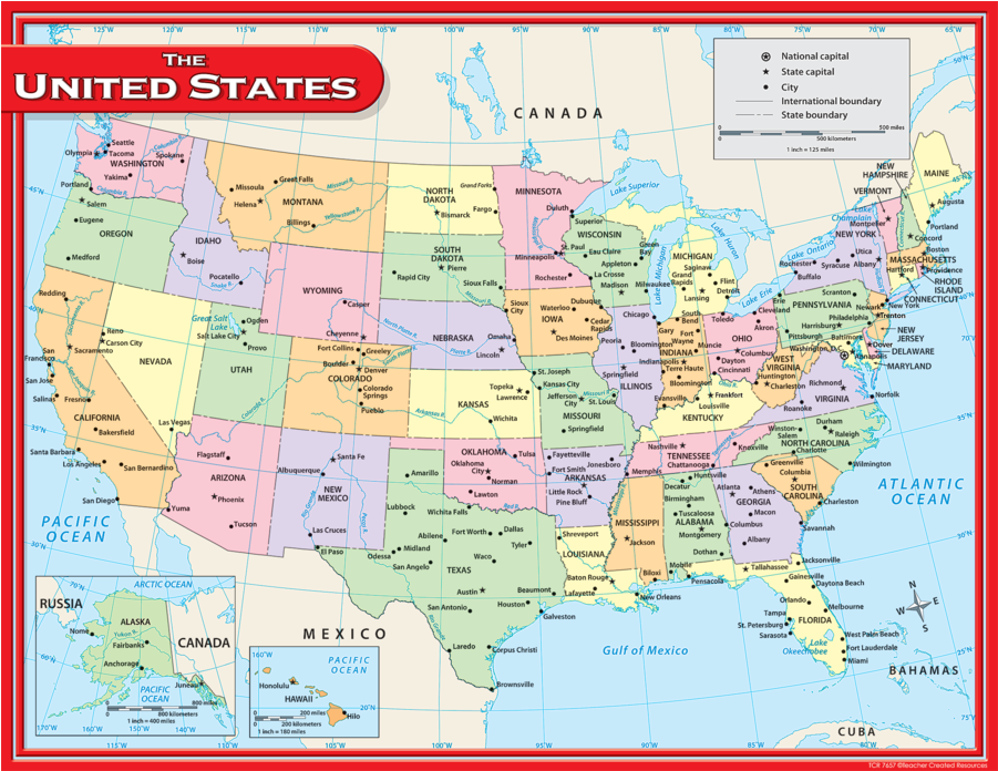 Tcr7657 Us Map Chart Image - Teacher Created Resources Us Map Chart (900x900), Png Download