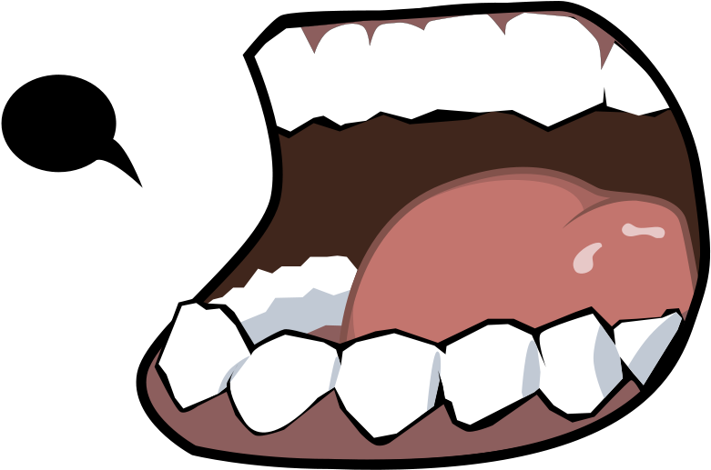 Open Mouth Clip Art At Clker - Cartoon Mouth Eating (600x397), Png Download