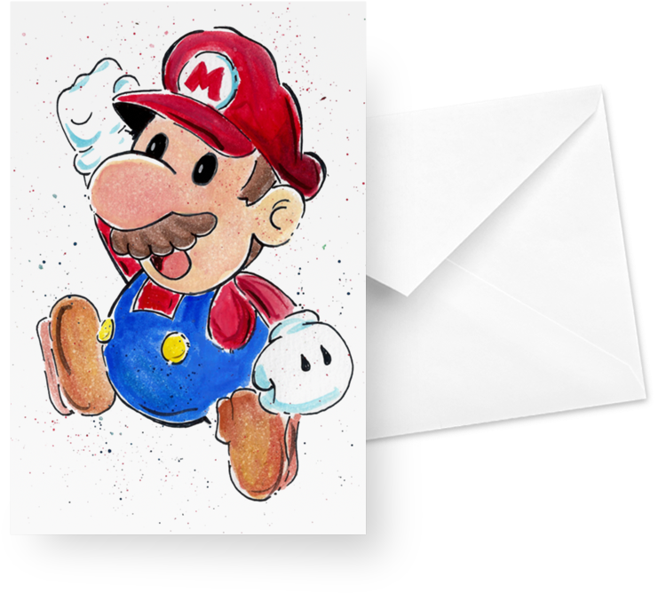 Cartão Super Mario De Juliana Mattosna - Video Game (800x800), Png Download