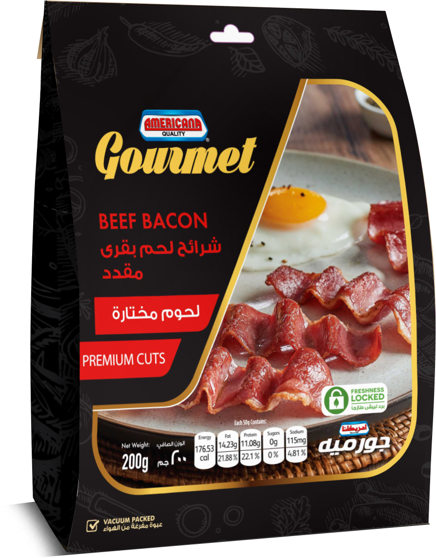 Beef Bacon 200g - بيكن امريكانا (903x1149), Png Download