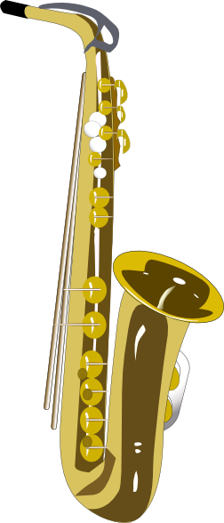 Saxophone Clip Art At Clker Com Online - แซ ก โซ โฟน Png (252x588), Png Download
