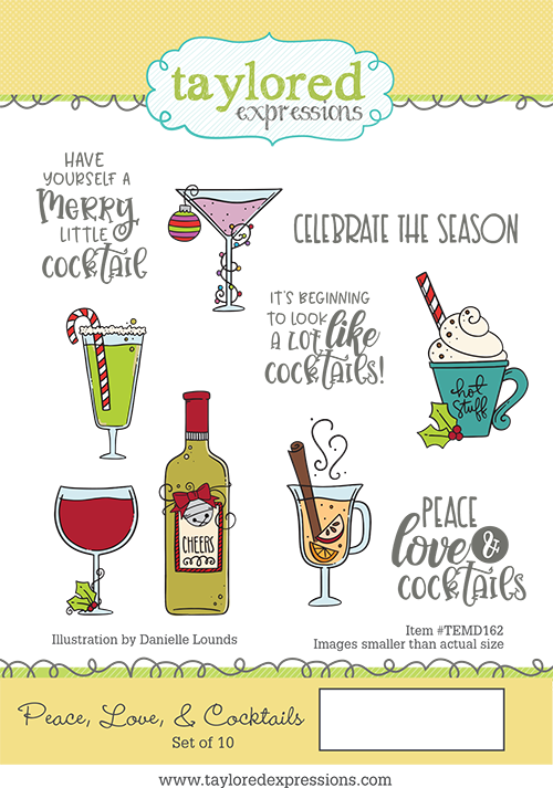 Peace, Love, & Cocktails - Taylored Expressions Stamps - Gridlocked - Temd39 (500x713), Png Download