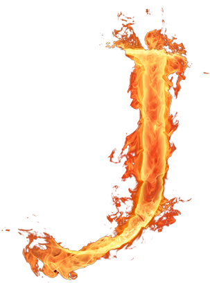 Alfabeto Hecho Con Fuego - Fire Letter J Png (321x415), Png Download