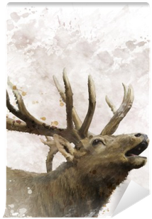 Art Print: Sunnys's Bull Elk Watercolor, 30x30cm. (400x400), Png Download