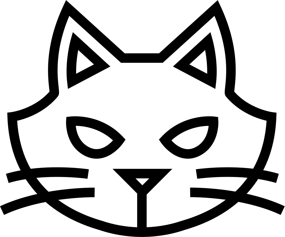 Halloween Cat Face Outline - Cat Face Outline (981x814), Png Download