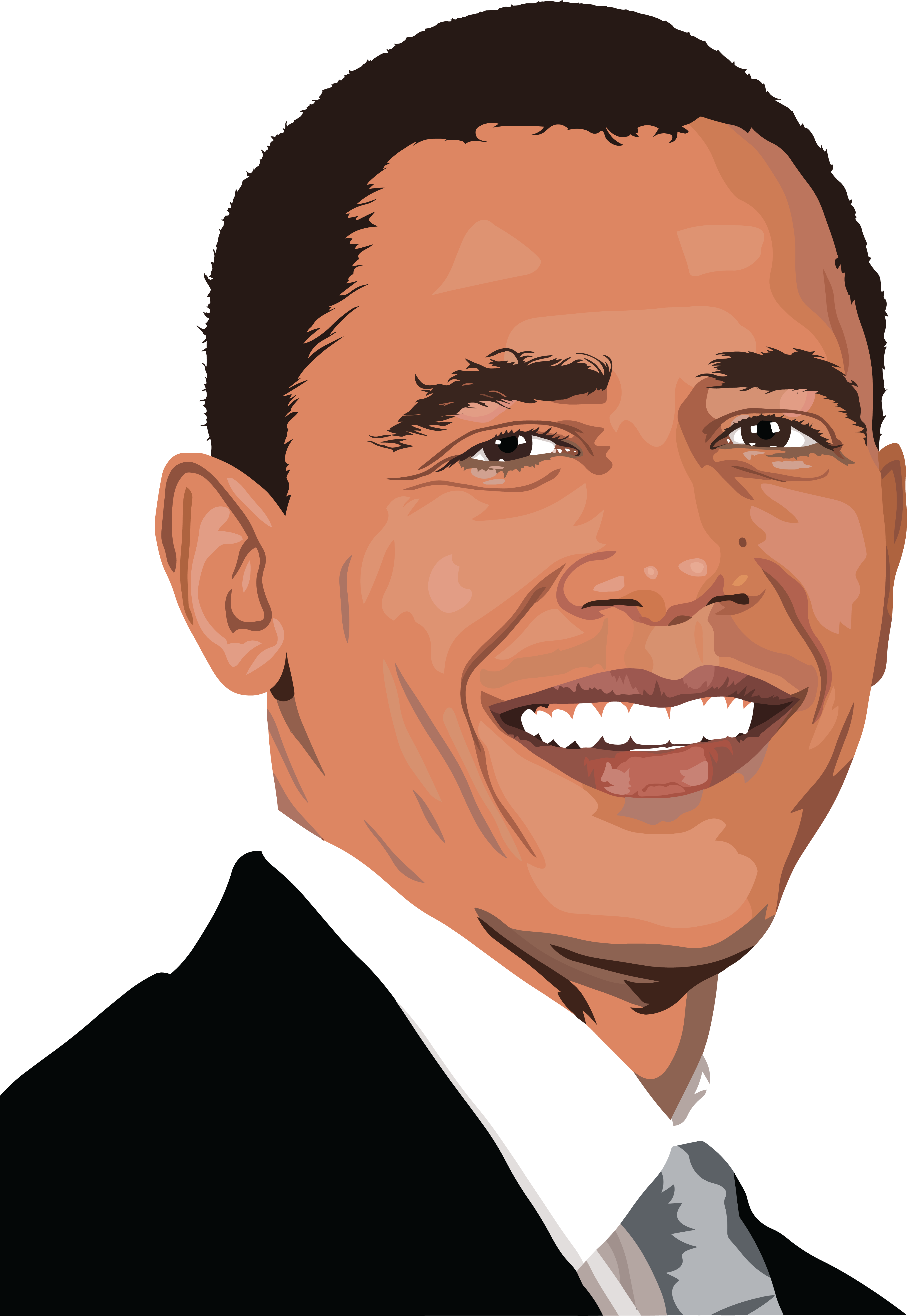 Realistic Barack Obama Portrait Icons Png - Barack Obama Clipart (1636x2372), Png Download