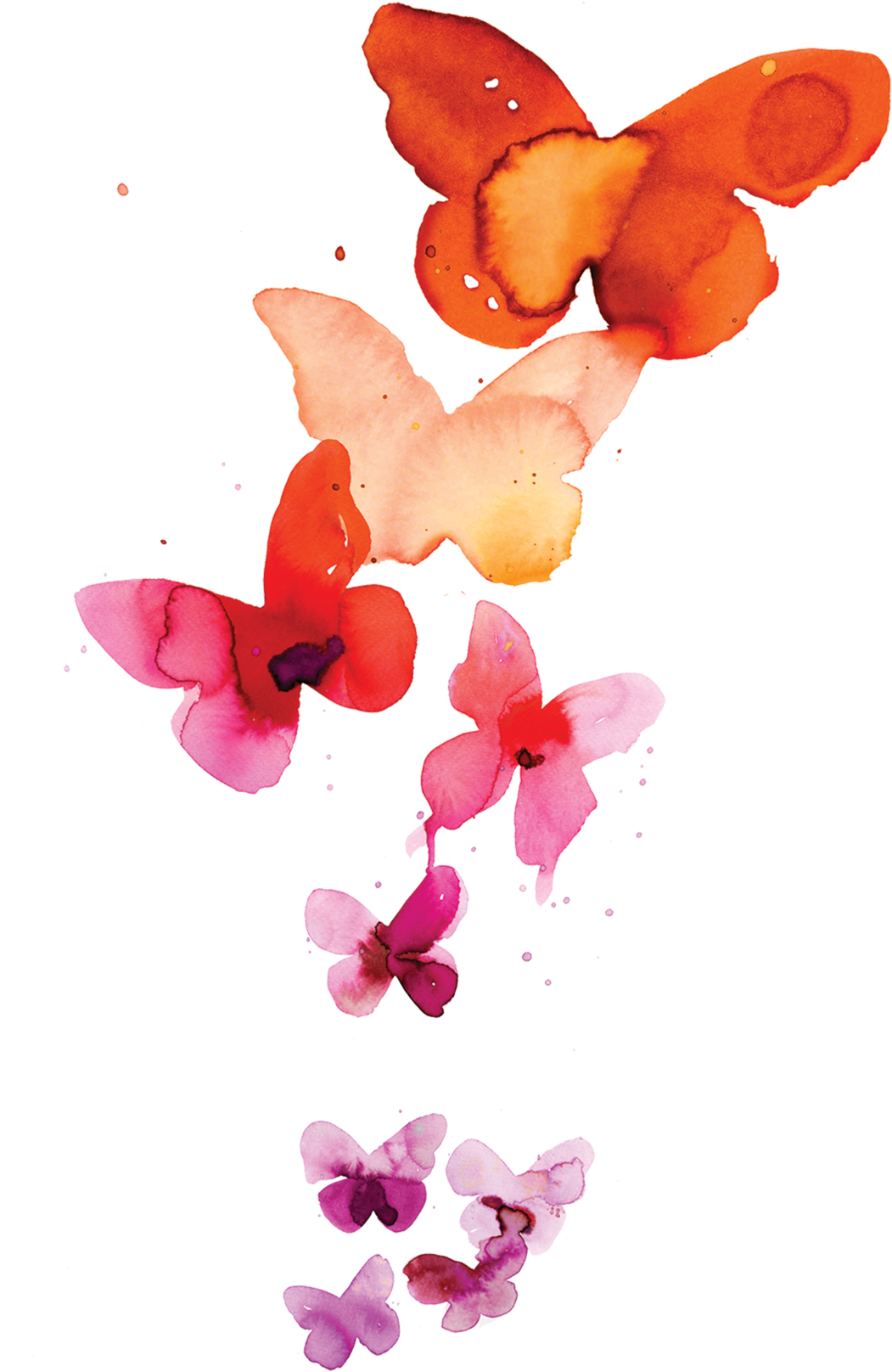 Coral Butterflies - Watercolor Butterfly Tattoo (2048x2048), Png Download