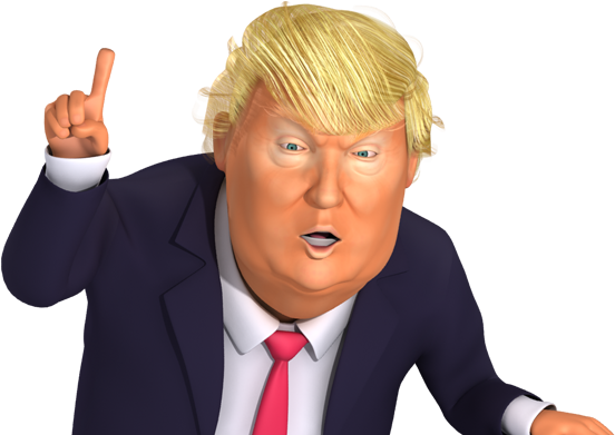 Donald Trump Cartoon 3d (600x432), Png Download