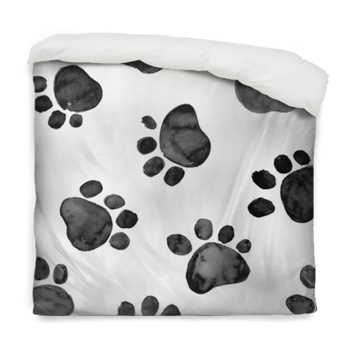 Watercolor Illustration With Animal Footprints Duvet - Watercolor Animal Foot Prints (400x400), Png Download