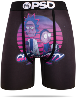 Official Rick & Morty Get Schwifty Print Men's Boxer - Psd Crossover Briefs - Men's - Black / Multicolor 並行輸入品 (400x400), Png Download
