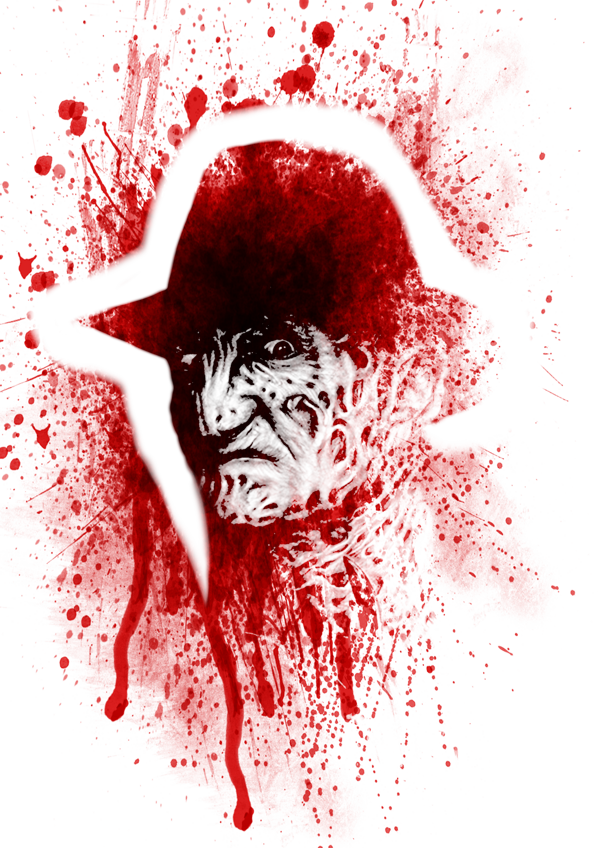 Bloody Icons Of Horror On Behance Freddy Horror, Slasher - Freddy Krueger Blood And Gore (600x848), Png Download