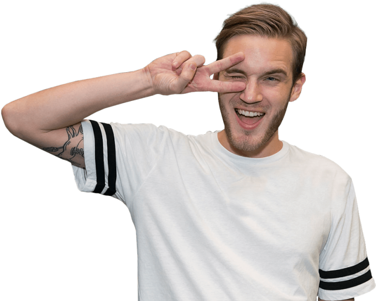 Free Png Pewdiepie In A White Shirt Png Images Transparent - Pewdiepie Png (850x659), Png Download