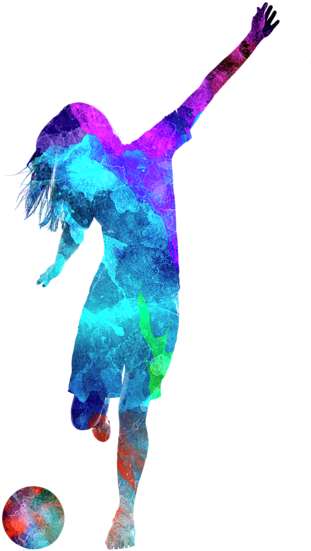 Bleed Area May Not Be Visible - Woman Soccer Player 05 In Watercolor (560x700), Png Download