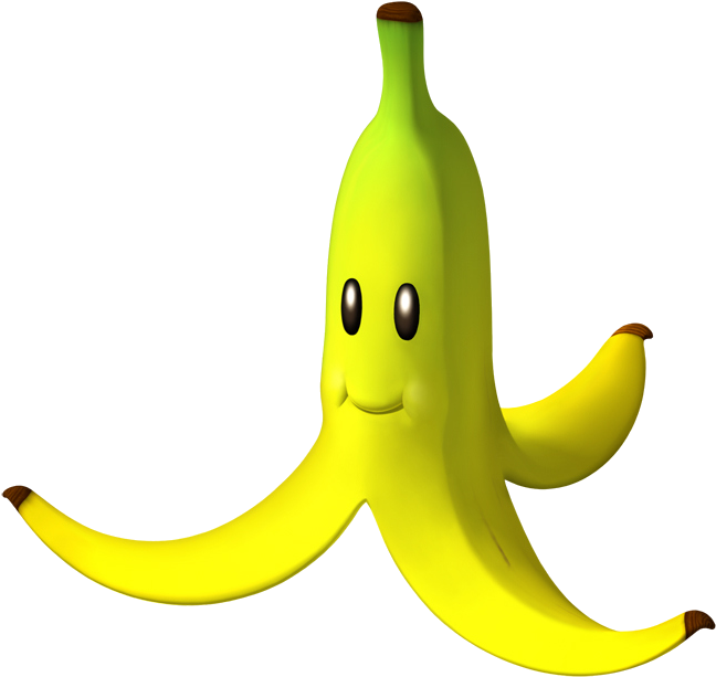 Banana - Banana Peel Mario Kart (654x638), Png Download