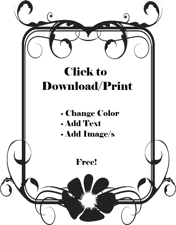 Flower Page Border - Heavy Border Designs Black And White (600x776), Png Download