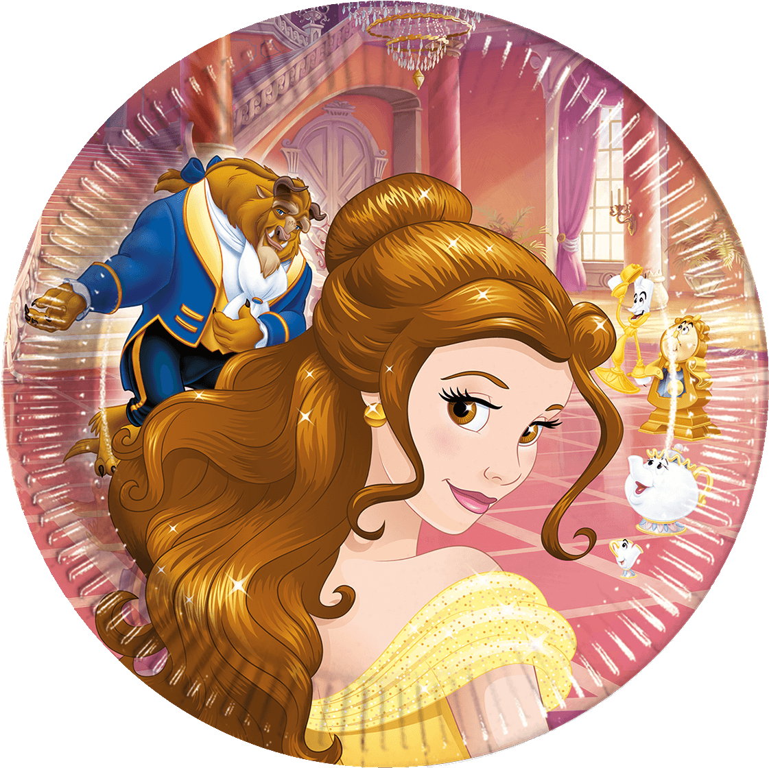 Beauty & The Beast Party Plates - Invitaciones De La Bella Y La Bestia (1400x1400), Png Download