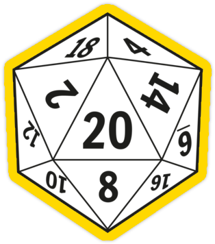 Sarlot D20 - Black And White D20 (375x360), Png Download