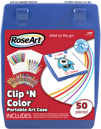 Clip N Color Portable Art Case - Rose Art Crayons (500x500), Png Download