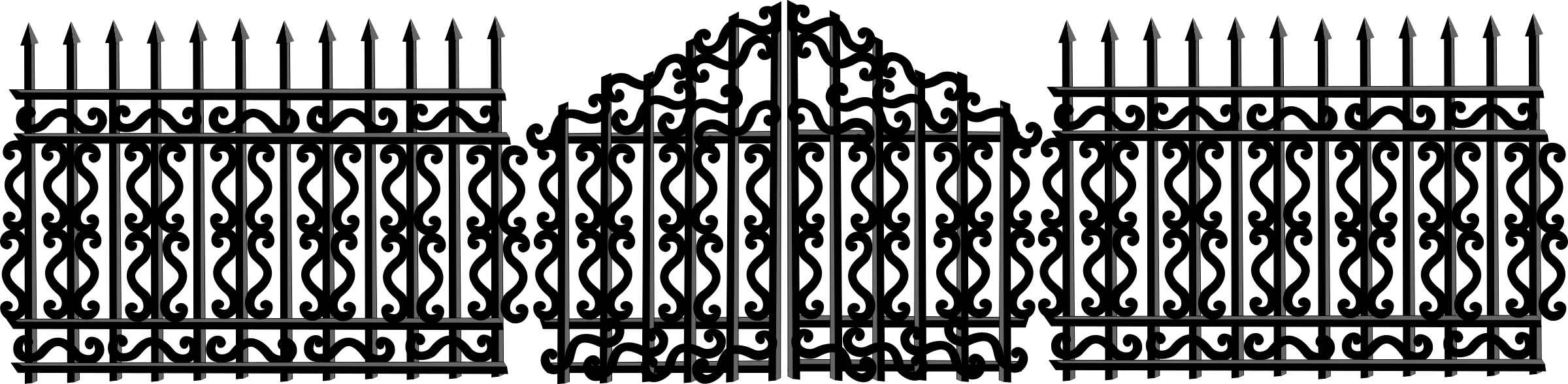 This Free Icons Png Design Of Iron Fence With Gate (2400x589), Png Download
