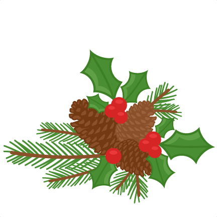 Pinecones & Holly Berries Scrapbook Clip Art Christmas - Christmas Holly Berry Clip Art (432x432), Png Download