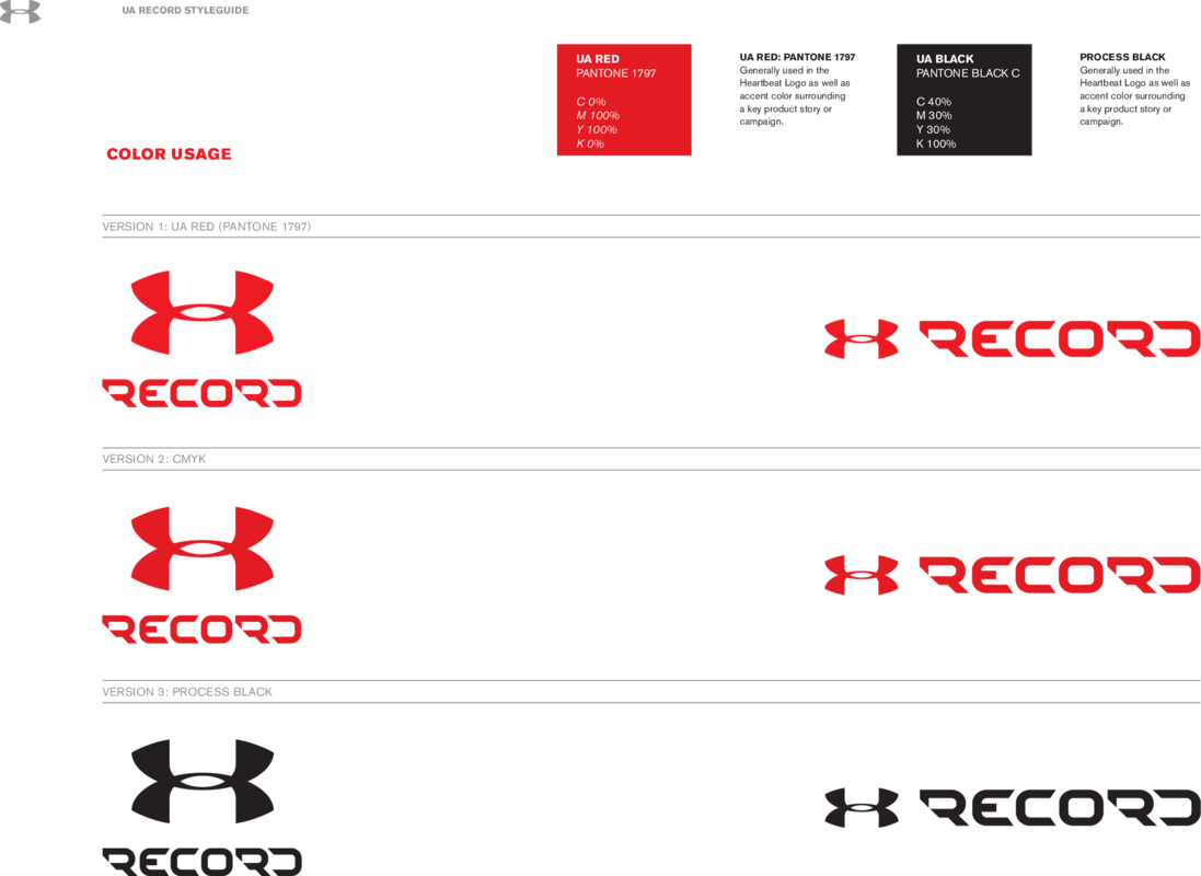 Ua Record Ua Record Logo - Under Armour Brand Manuel (1097x800), Png Download