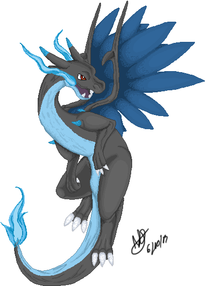 Mega Charizard X Pixel By Dragonspixels - Next Stage Of Charizard (458x617), Png Download