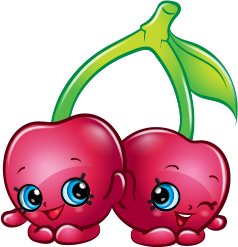 Cheeky Cherries Art Official Clipart Black And White - Shopkins Png (576x495), Png Download