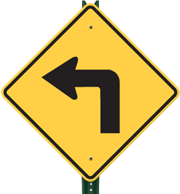 Regulatory Signs - Left Turn Traffic Sign (400x400), Png Download