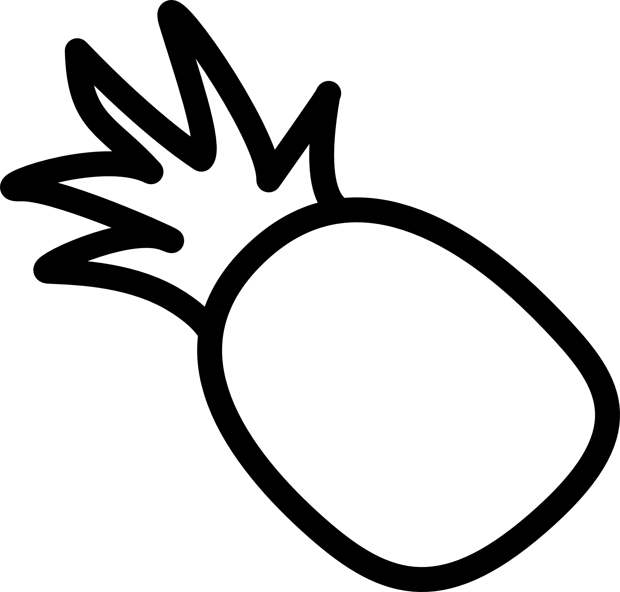 Pineapple Clipart Printable - Pineapple Clipart Black And White (1979x1890), Png Download