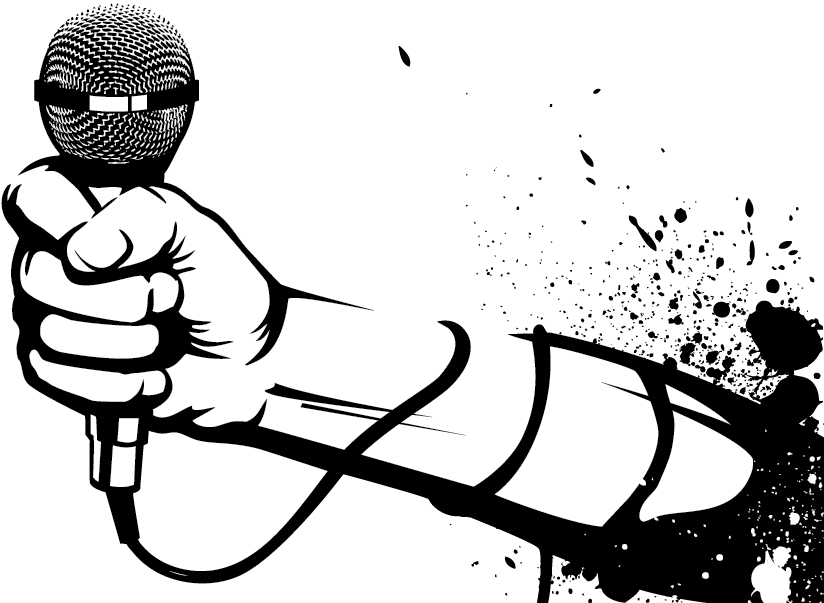 Hand Holding Microphone Clipart (900x636), Png Download