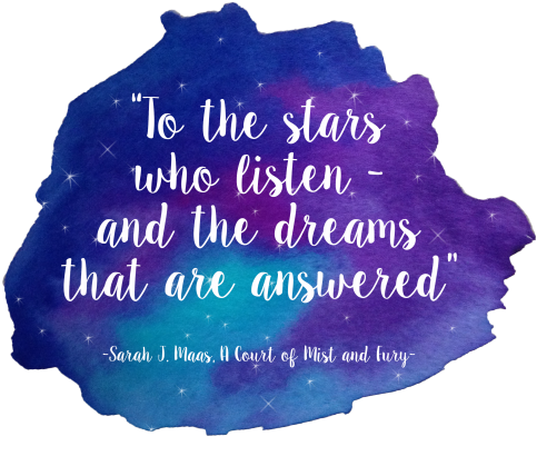 Feyre And Rhysand - Court Of Mist And Fury - Watercolour Quote Tasche (500x667), Png Download