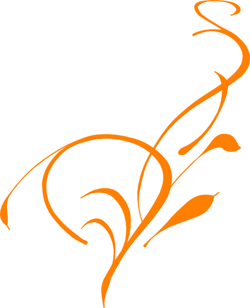 Orange Flower Clipart Floral Border - Vine Clip Art (486x600), Png Download
