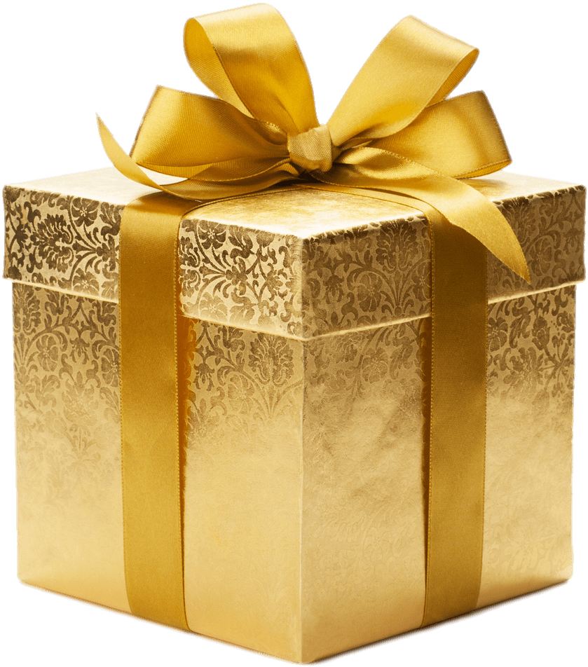 Gold Coloured Gift Box Png - Gold Gift Box Png (938x1000), Png Download