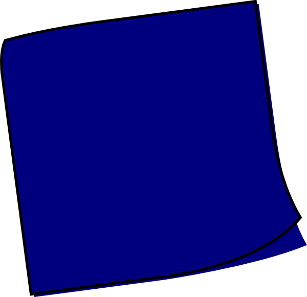 Post-it Clipart Blue - Dark Blue Sticky Notes (600x580), Png Download