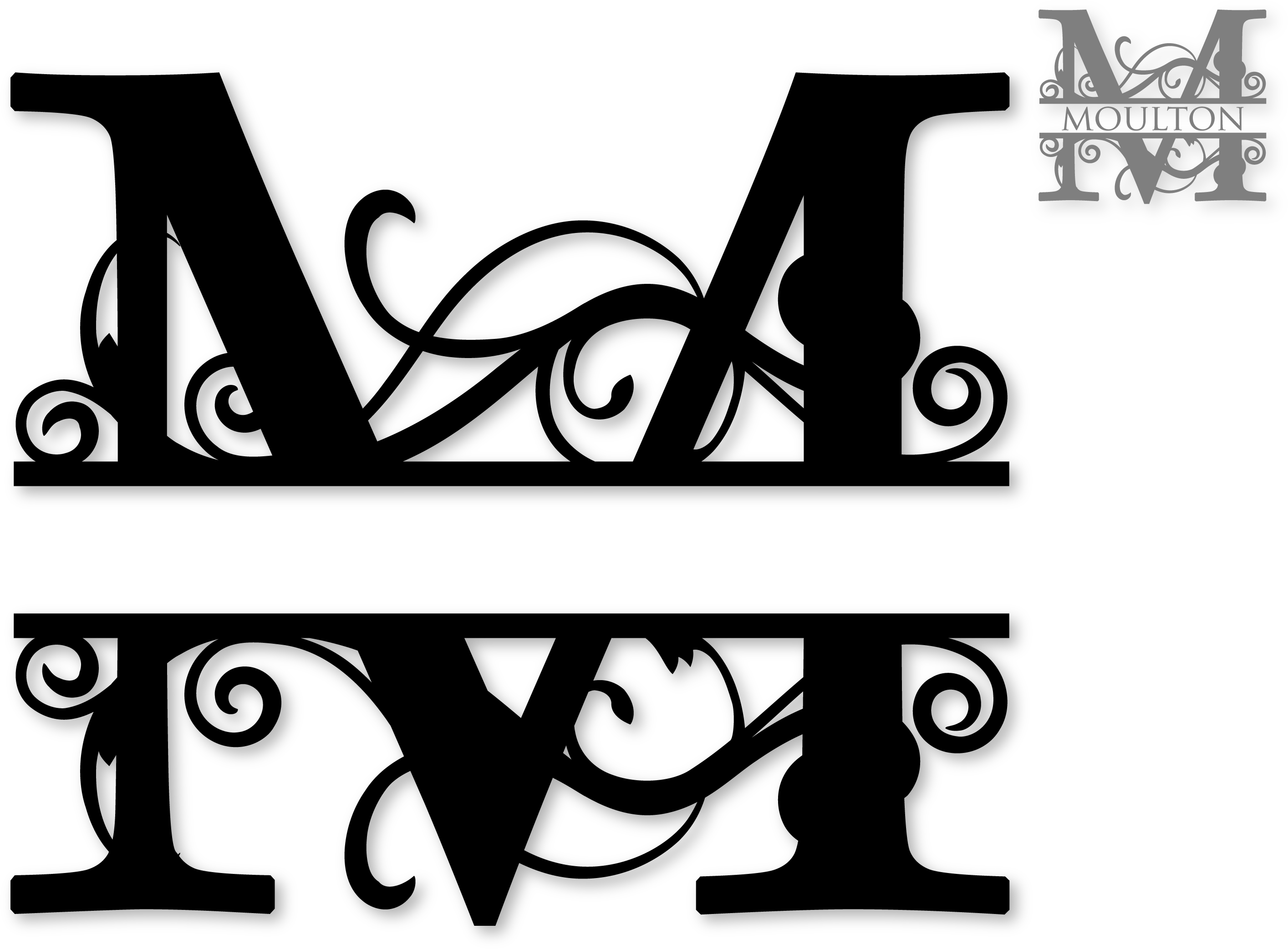 M Split Monogram Sds M Split Monogram [] - Split Letter Monogram M (2848x2104), Png Download