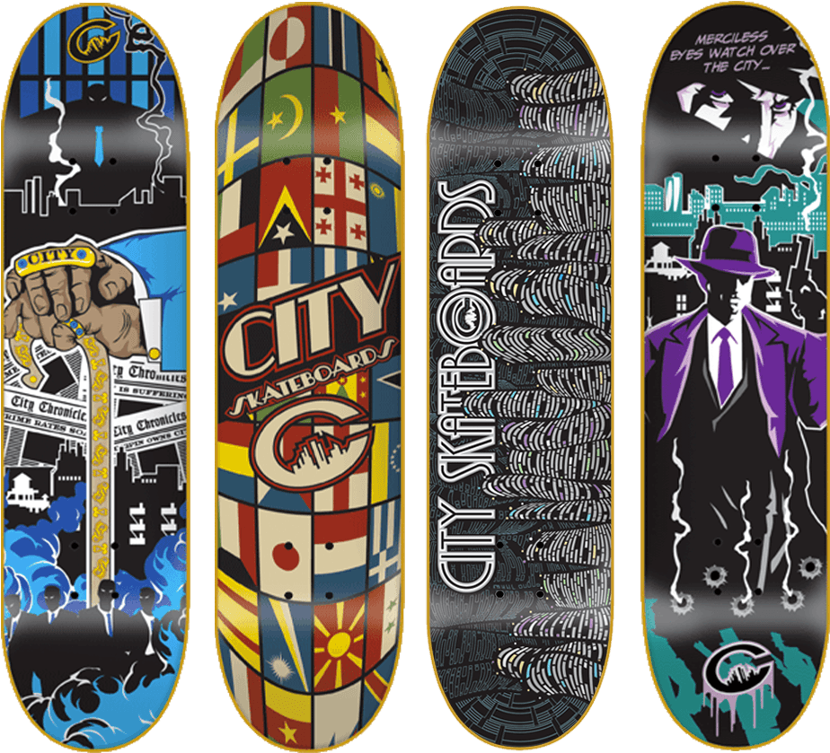 City Skateboards Deck Graphics From Left To Right - All City Skateboard Graphics (960x889), Png Download