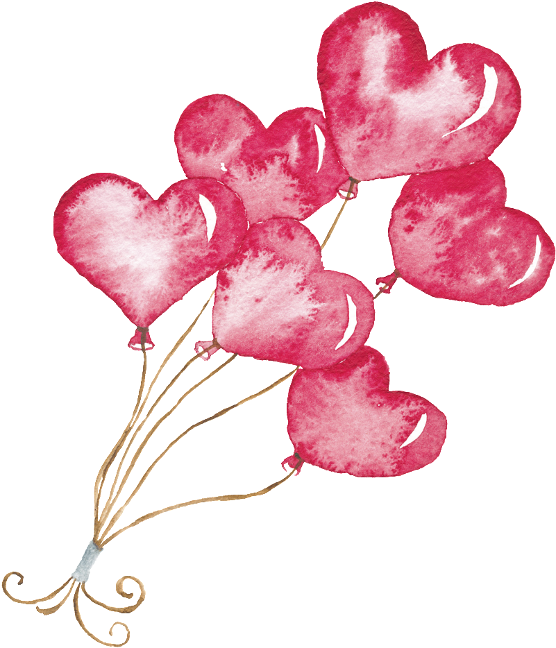 Adorno De Png Transparente Con Amor Globo - Happy Valentines Day Watercolor (1024x1024), Png Download