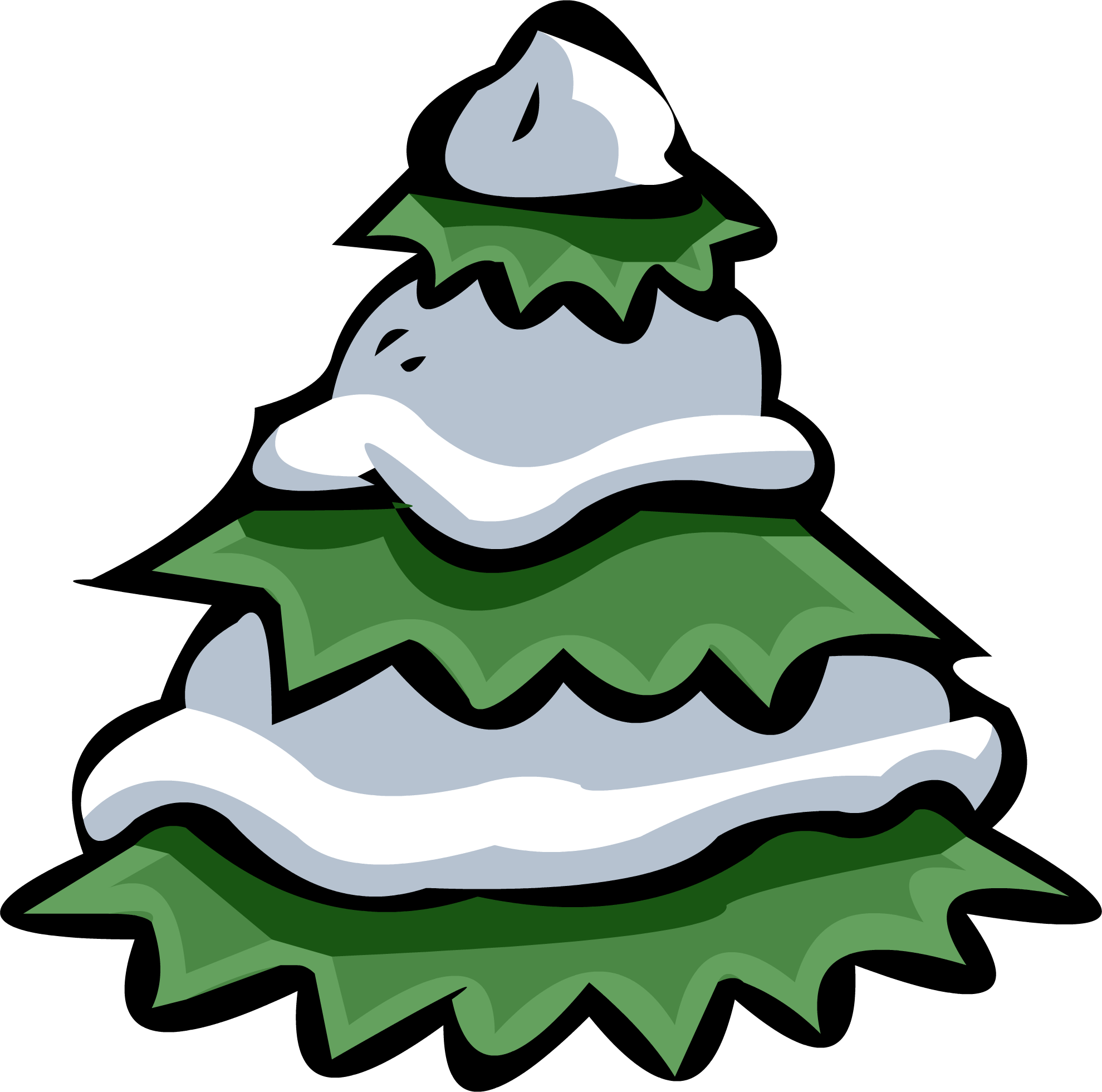 Snowy Tree - Png - Club Penguin Pine Tree (1979x1961), Png Download