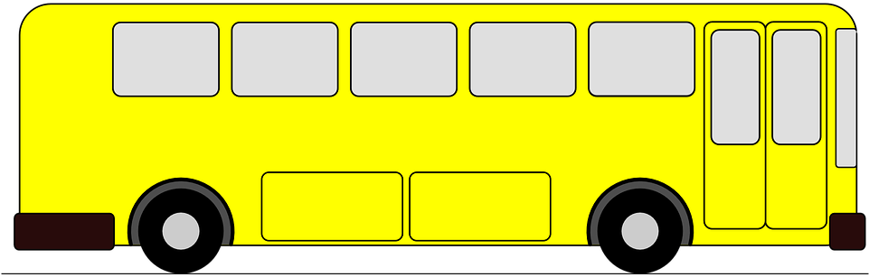 Yellow-bus - Bus Clipart (800x250), Png Download